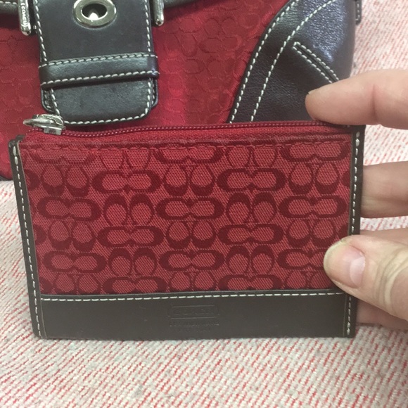 Coach purse: Red /Brown  W/silver accent D06W-6818 - Picture 3 of 8